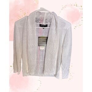 *NWT*  Jones New York White Open Front Knit Cardigan - Large